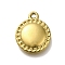 Ion Plating(IP) 304 Stainless Steel Pendants, Flat Round Charm, Real 18K Gold Plated, 16x13x3mm, Hole: 1.6mm