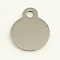 Tarnish Resistant 201 Stainless Steel Flat Round Stamping Blank Tag Pendants, One Side Polishing, Stainless Steel Color, 25x20x1mm, Hole: 4mm