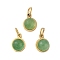 Ion Plating(IP) Natural Green Aventurine Half Round Charms with Jump Ring, Golden Tone 316 Surgical Stainless Steel Charms, 7.5x6x3.5mm, Hole: 2.5mm