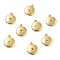 Brass Micro Pave Cubic Zirconia Charms, Long-Lasting Plated, Flat Round with Star, Mixed Color, 12x10x2mm, Hole: 1.2mm