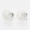 Non-Tarnish 304 Stainless Steel Stud Earring Findings, with Loop, Flower, Stainless Steel Color, 13x10.5mm, Hole: 1mm, pin: 0.7mm