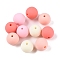 Rubberized Style Imitated Silicone Acrylic Beads, Round, Mixed Color, 13.5~14x13mm, Hole: 2mm