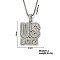 Hip-hop style Street Dance Alloy Crystal Rhinestone Alphabet US BOYZ Pendant Necklaces, Platinum, 23.62 inch(60cm)