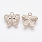 Alloy Pendants, Butterfly, Light Gold, 18x18x2mm, Hole: 3mm