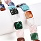 Natural & Synthetic Mixed Gemstone Beads Strands, Faceted Square, 12~12.5x12~12.5x5.5~6mm, Hole: 1.2mm, about 17pcs/strand, 8.07~8.4''(20.5~21cm)