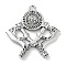 Tibetan Style Alloy Pendants, Double Axe with Valknut, Antique Silver, 50x48x5mm, Hole: 3.5mm