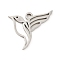 Non-Tarnish 201 Stainless Steel Pendants, Hummingbird, Stainless Steel Color, 12.5x15x1mm, Hole: 1.4mm