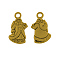 Tibetan Style Alloy Pendant, Christmas Santa Claus, Cadmium Free & Nickel Free & Lead Free, Antique Golden, 22x13x3mm, Hole: 2.5mm