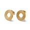 304 Stainless Stud Earring Findings, with Vertical Loops, Donut, Golden, 13.5mm, Hole: 2.7mm, Pin: 0.5mm