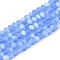 Transparent Glass Beads Strands, Faceted, Frosted, Half AB Color Plated, Rondelle, Cornflower Blue, 3.5~3.8x3mm, Hole: 0.4mm, about 113~115pcs/strand, 32.5~33cm