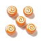 Handmade Lampwork Beads, Flat Round with Vortex Pattern, Dark Orange, 15x11.5mm, Hole: 1.4mm