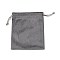 Velvet Jewelry Drawstring Storage Pouches, Rectangle, Gray, 13.7x11.6x0.4cm