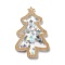 Christmas Theme Opaque Printed Acrylic Pendants, Christmas Tree, White, 39.5x25.5x2.5mm, Hole: 1.2mm