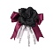 Halloween Party Hair Accessories, Skeleton Hand Plastic & Rose Polyester Alligator Hair Clip, Medium Aquamarine, 145x155x34mm