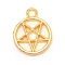 Zinc Alloy Pendants, Hollow, Ring with Star, Golden, 16x13x2mm, Hole: 2mm