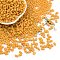 Baking Paint Glass Seed Beads, Peanut, Goldenrod, 6x3.5x3mm, Hole: 1mm, about 4500pcs/pound