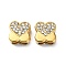 Ion Plating(IP)  304 Stainless Steel Slide Charms, with Rhinestone, Real 18K Gold Plated, Butterfly, 10.5x10x5mm, Hole: 6.6x2mm