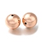 Rack Plating Brass Beads, Long-Lasting Plated, Lead Free & Cadmium Free, Round, Rose Gold, 16mm, Hole: 2.2mm