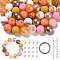 DIY Beaded Bracelet Pendant Decoration Making Kit, Including Acrylic Round Beads, Lobster Claw Clasps, Chain Extenders, Mixed Color, Beads: 115Pcs/set