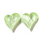 Glass Rhinestone Cabochons, Point Back & Back Plated, Faceted, Heart, Chrysolite, 12x12x5mm