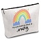 Custom Polycotton Canvas Stroage Bags, Metal Zipper Pouches, Rectangle, Rainbow, 18x25cm