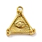 304 Stainless Steel Pendants, Triangle with Eey Charm, Golden, 17.5x16.5x3.5mm, Hole: 2mm