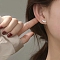 Alloy Earrings for Women, with 925 Sterling Silver Pin, Feather, 10mm