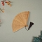 Bamboo Folding Fan with Tassel, for Party Wedding Dancing Decoration, BurlyWood, 180x340mm