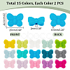 PandaHall Elite 30Pcs 15 Colors Food Grade Eco-Friendly Silicone Beads SIL-PH0001-14-4