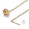 PVD Vacuum Plating 304 Stainless Steel Long Chain with Small Bell Dangle Stud Earrings for Women EJEW-A068-01G-2