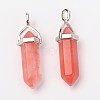 Cherry Quartz Glass Pointed Pendants G-F295-03E-4