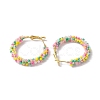 Colorful Glass Seed Beads Hoop Earrings EJEW-MZ00151-4