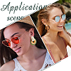 ANATTASOUL 6 Pairs 6 Style Monstera Leaf & Circle Ring Acrylic Stud Earrings with Iron Pins EJEW-AN0001-17-6