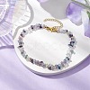 Natural Fluorite Anklets AJEW-AN00592-02-2