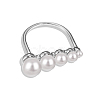 Anti-Tarnish Round Shell Pearl Finger Rings RJEW-Q813-04P-2