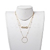 Ring & Safety Pin Shape Pendant Necklace Sets NJEW-JN02833-5