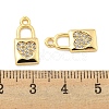 Brass Micro Pave Clear Cubic Zirconia Pendants KK-G492-03B-G-3