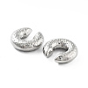 Donut Brass Cuff Earrings EJEW-Q811-41P-2