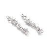 Brass Micro Pave Clear Cubic Zirconia Links connectors ZIRC-G152-15P-2