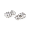 Brass Micro Pave Clear Cubic Zirconia Charms KK-E068-VB225-3