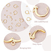 CREATCABIN 10 Pairs Brass Horizontal Loops Huggie Hoop Earring Findings KK-CN0001-83-3