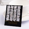 Square Cubic Zirconia Stud Earrings EJEW-H306-08G-3mm-2