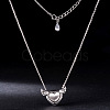 SHEGRACE Wiredrawing Heart with Wings Excellent Rhodium Plated 925 Sterling Silver Pendant Necklaces JN232A-3