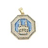 Rack Plating Brass Micro Pave Clear Cubic Zirconia Pendants KK-H474-22G-2