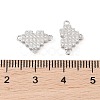 Rhodium Plated 925 Sterling Silver Pave Clear Cubic Zirconia Links STER-O006-07P-3