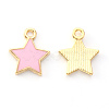 Light Gold Plated Alloy Enamel Pendants ENAM-R136-21B-2