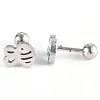 201 Stainless Steel Barbell Cartilage Earrings EJEW-R147-22-4