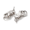 Anti-Tarnish Rhodium Plated 925 Sterling Silver Lobster Claw Clasps with Jump Rings STER-D006-15P-2