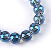 Electroplate Glass Beads Strands EGLA-Q062-8mm-A14-2