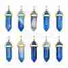 10Pcs Natural Banded Agate Pointed Pendants sgG-SZ0001-27-1